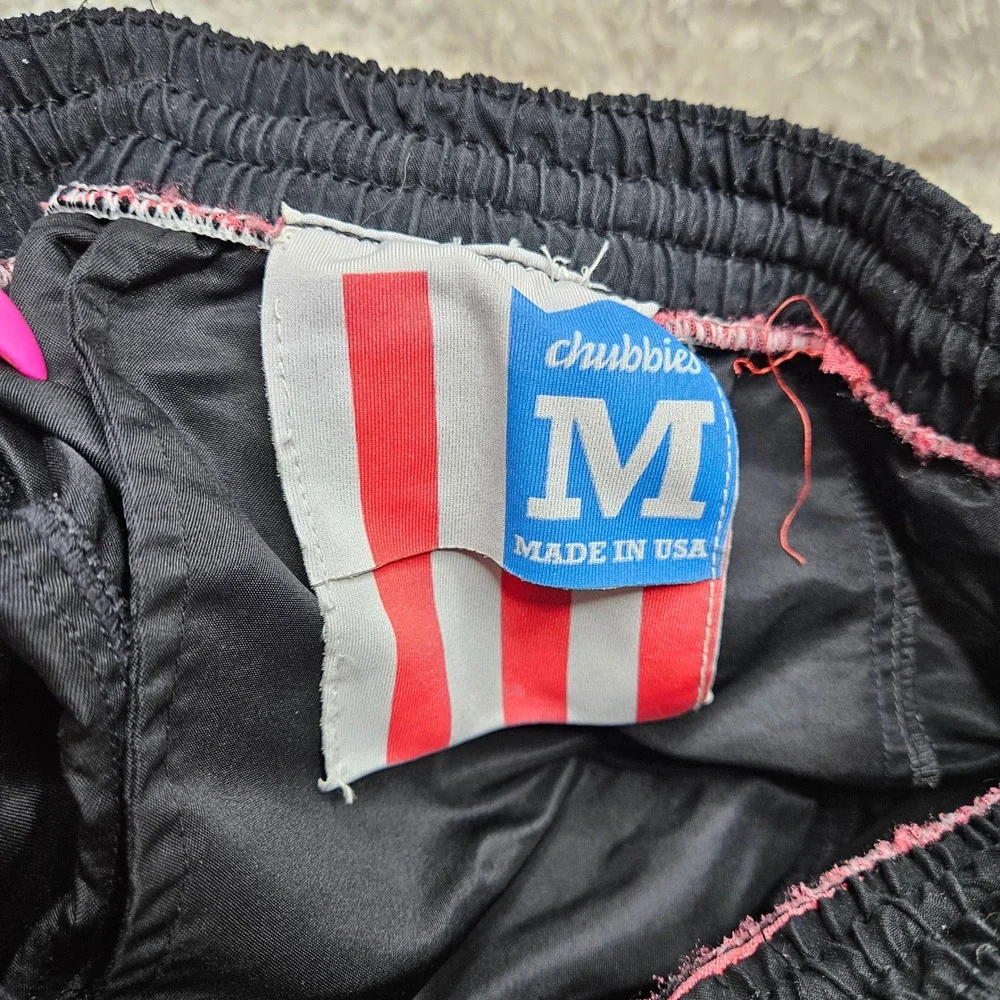 Chubbies Black with Neon Details Made in USA Swim Trunks sz M‎
